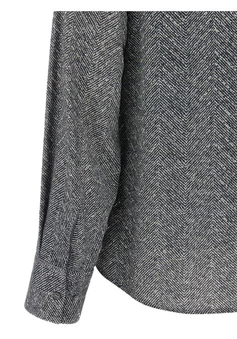 Grey rhinestone-embellishment herringbone shirt Ermanno scervino - women ERMANNO SCERVINO | D472K322CTZFYS4706